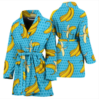 Banana Pattern Print Design BA08 Women Bathrobe