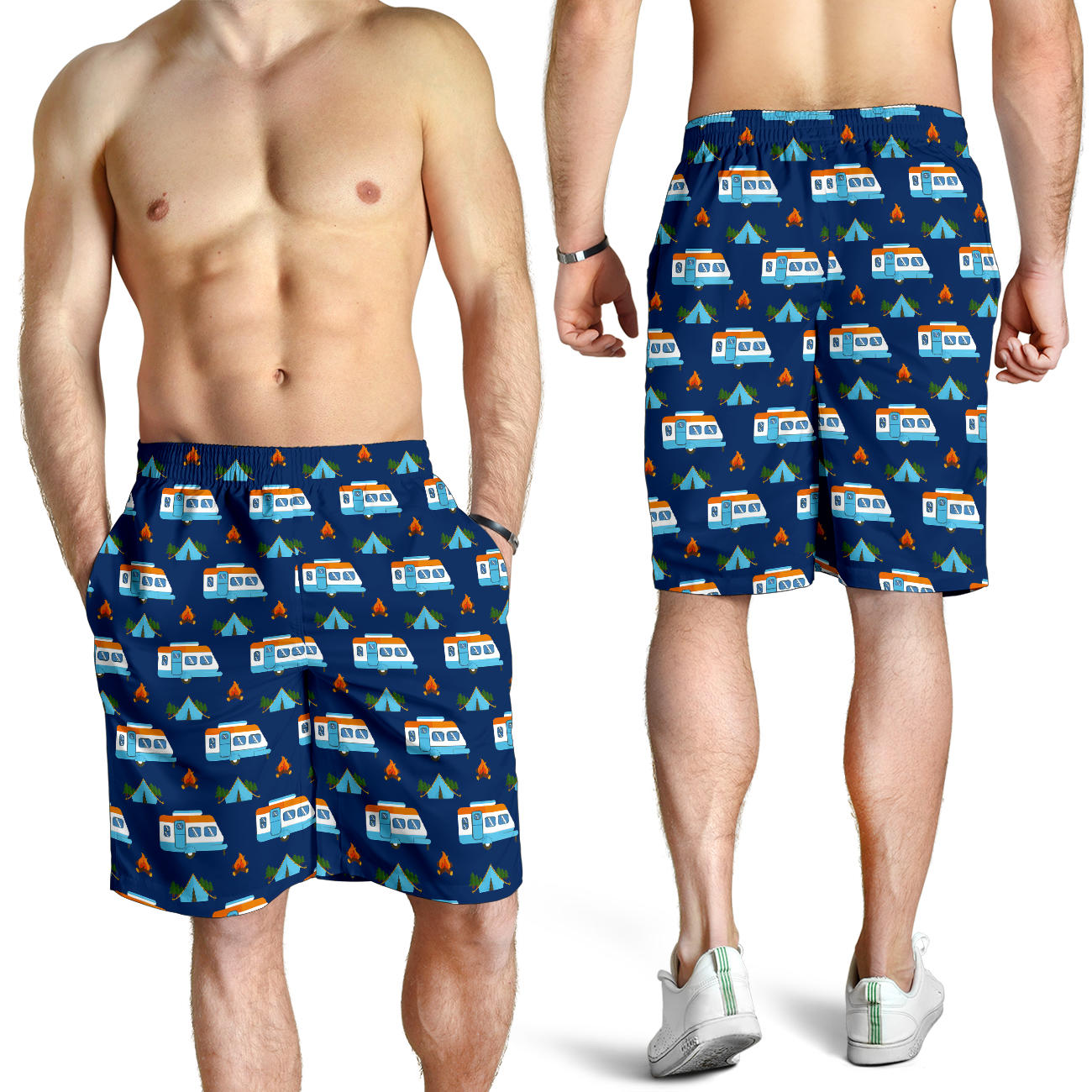 Camper Pattern Camping Themed No 3 Print Mens Shorts