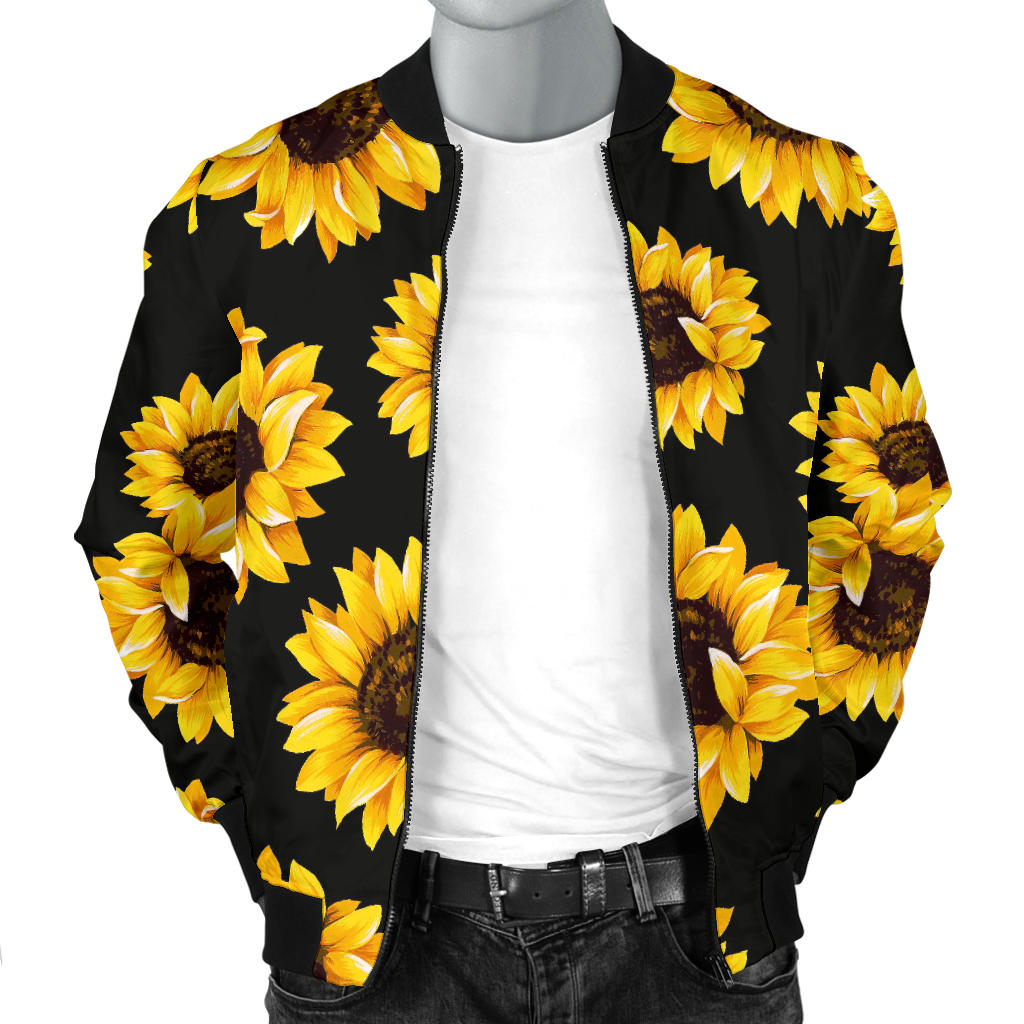 Sunflower Pattern Print Design SF05 Men Bomber Jacket