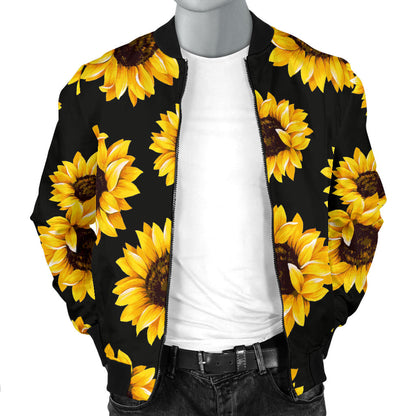 Sunflower Pattern Print Design SF05 Men Bomber Jacket