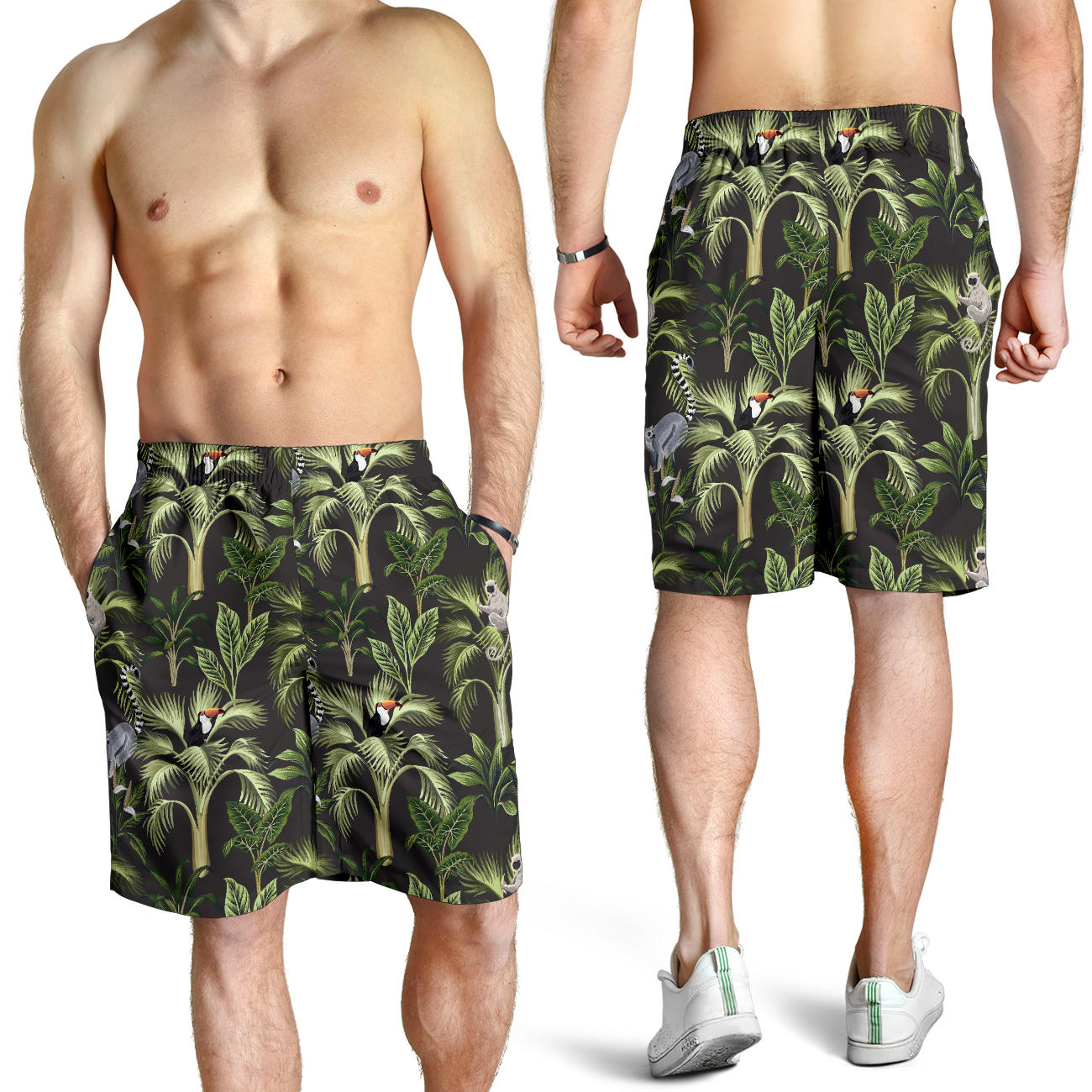 Rainforest Pattern Print Design RF05 Mens Shorts