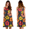 Hibiscus Pattern Print Design HB024 Midi Dress