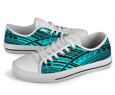 Polynesian Tribal White Bottom Low Top Shoes