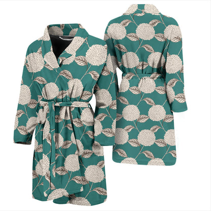 Hydrangea Pattern Print Design HD03 Men Bathrobe