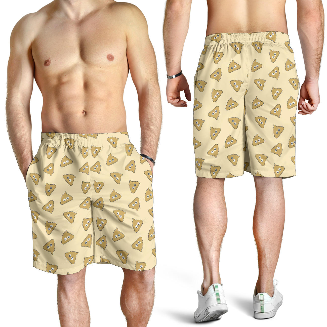 Poop Emoji Pattern Print Design A02 Mens Shorts