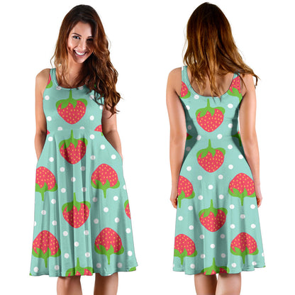 Strawberry Pattern Print Design SB06 Midi Dress