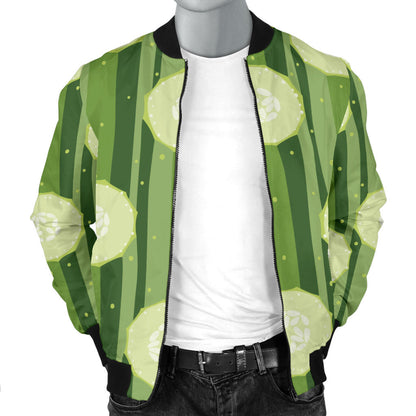 Cucumber Pattern Print Design CC03 Men Bomber Jacket