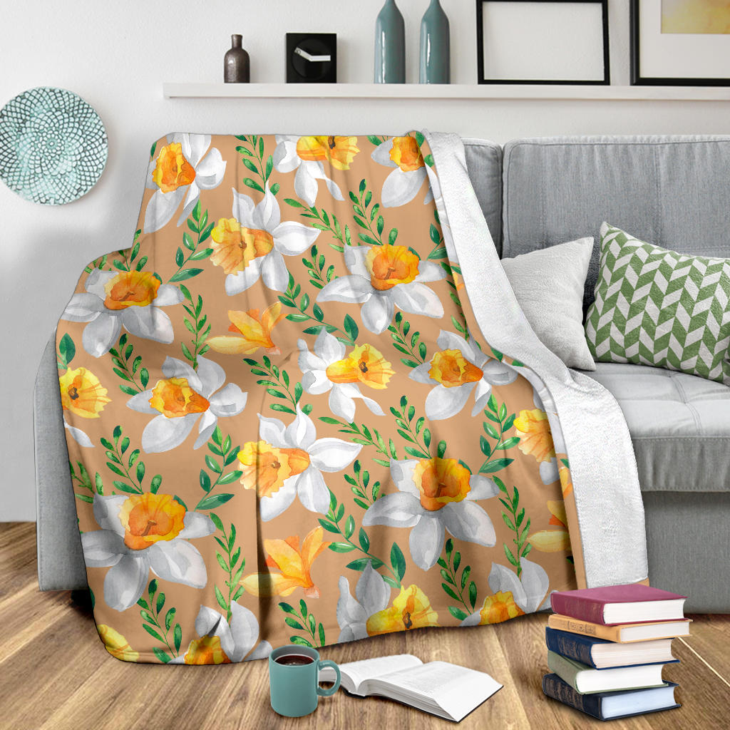 Daffodils Pattern Print Design DF04 Fleece Blanket