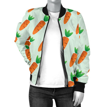 Carrot Pattern Print Design 05 Women's Bomber Jacket