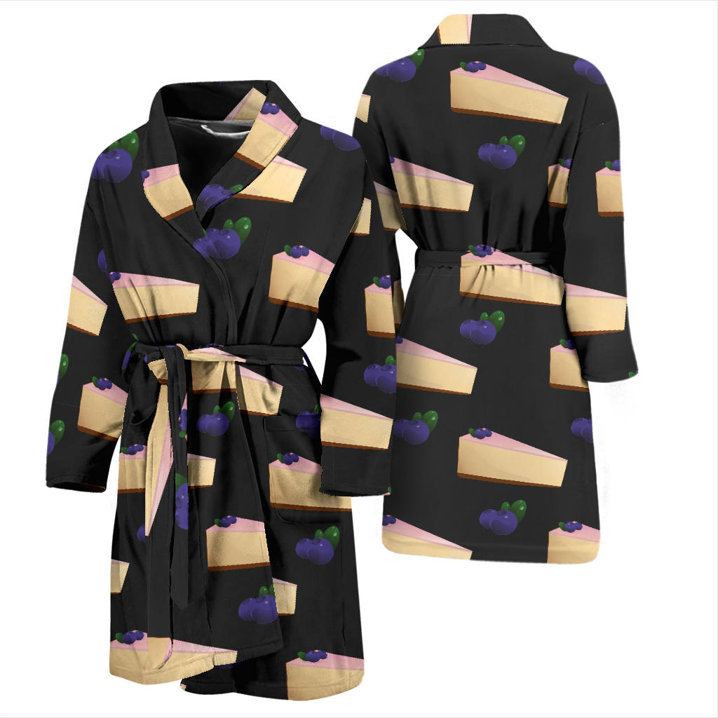 Cheesecake Blueberry Pattern Print Design CK01 Men Bathrobe