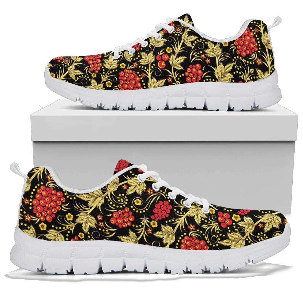 Cranberry Pattern Print Design CB02 Sneakers White Bottom Shoes