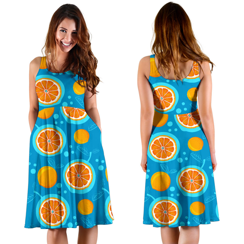 Grapefruit Pattern Print Design GF03 Midi Dress