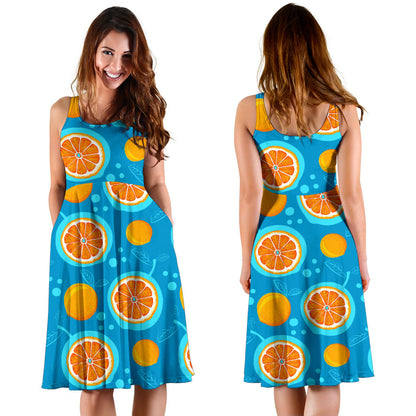 Grapefruit Pattern Print Design GF03 Midi Dress