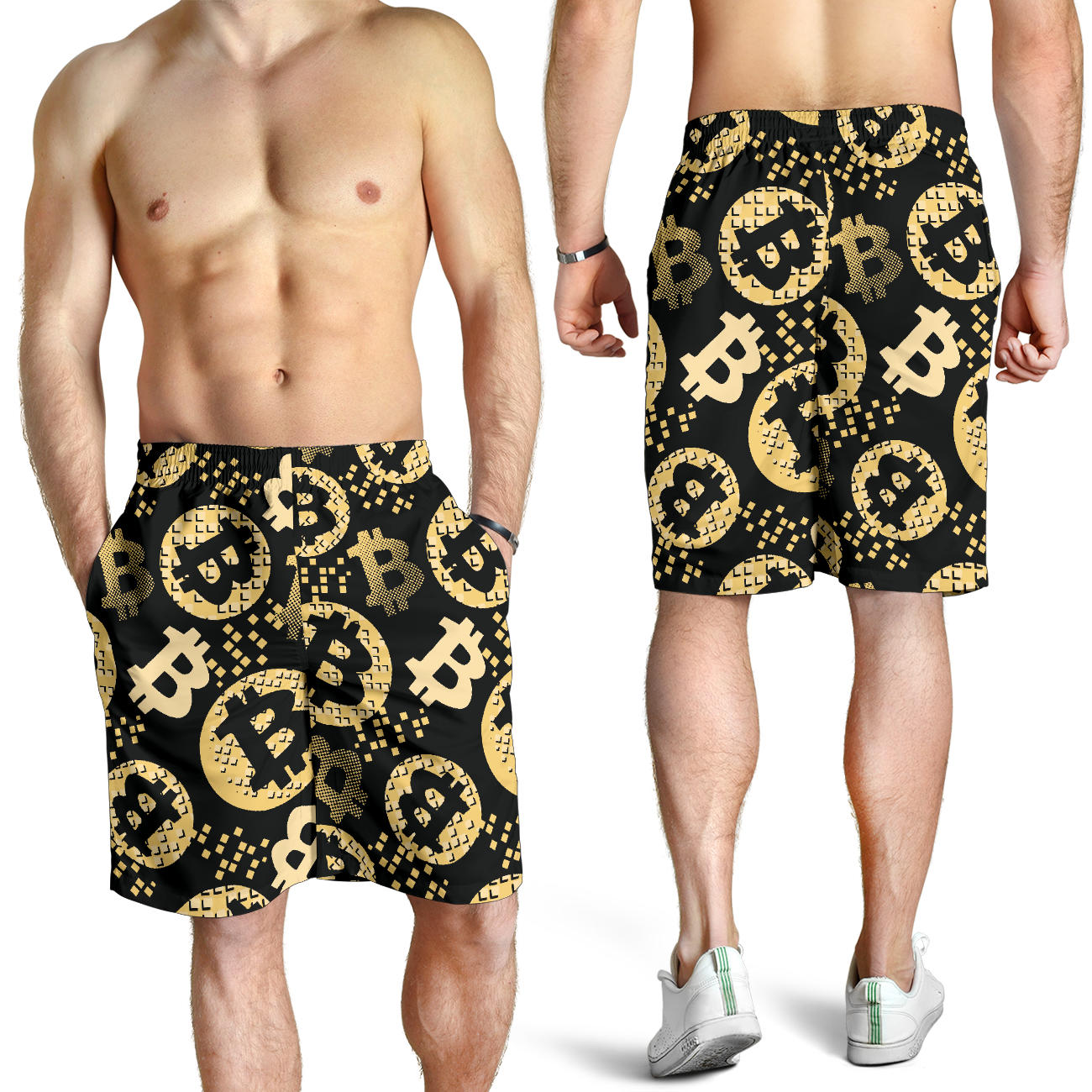 Bitcoin Pattern Print Design DO06 Mens Shorts