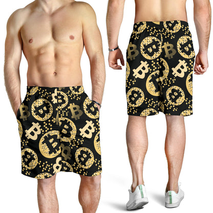 Bitcoin Pattern Print Design DO06 Mens Shorts