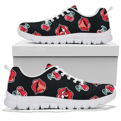 Cherry Pattern Print Design CH04 Sneakers White Bottom Shoes