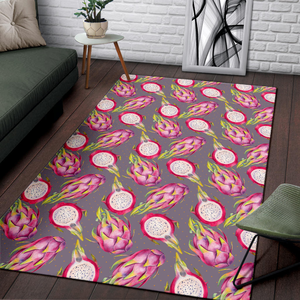 Dragonfruit Pattern Print Design DF03 Area Rugs