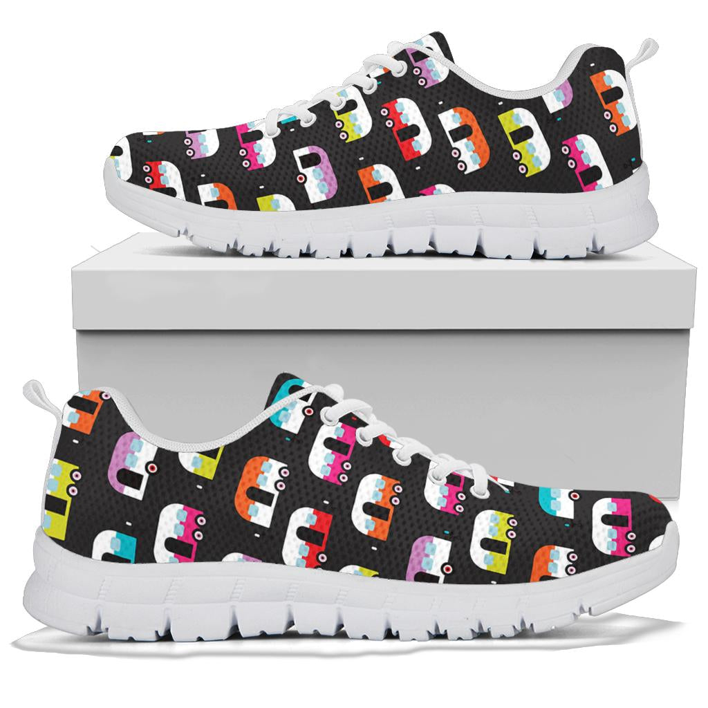 Camper Caravan Pattern Sneakers White Bottom Shoes