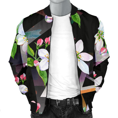 Apple blossom Pattern Print Design AB07 Men Bomber Jacket