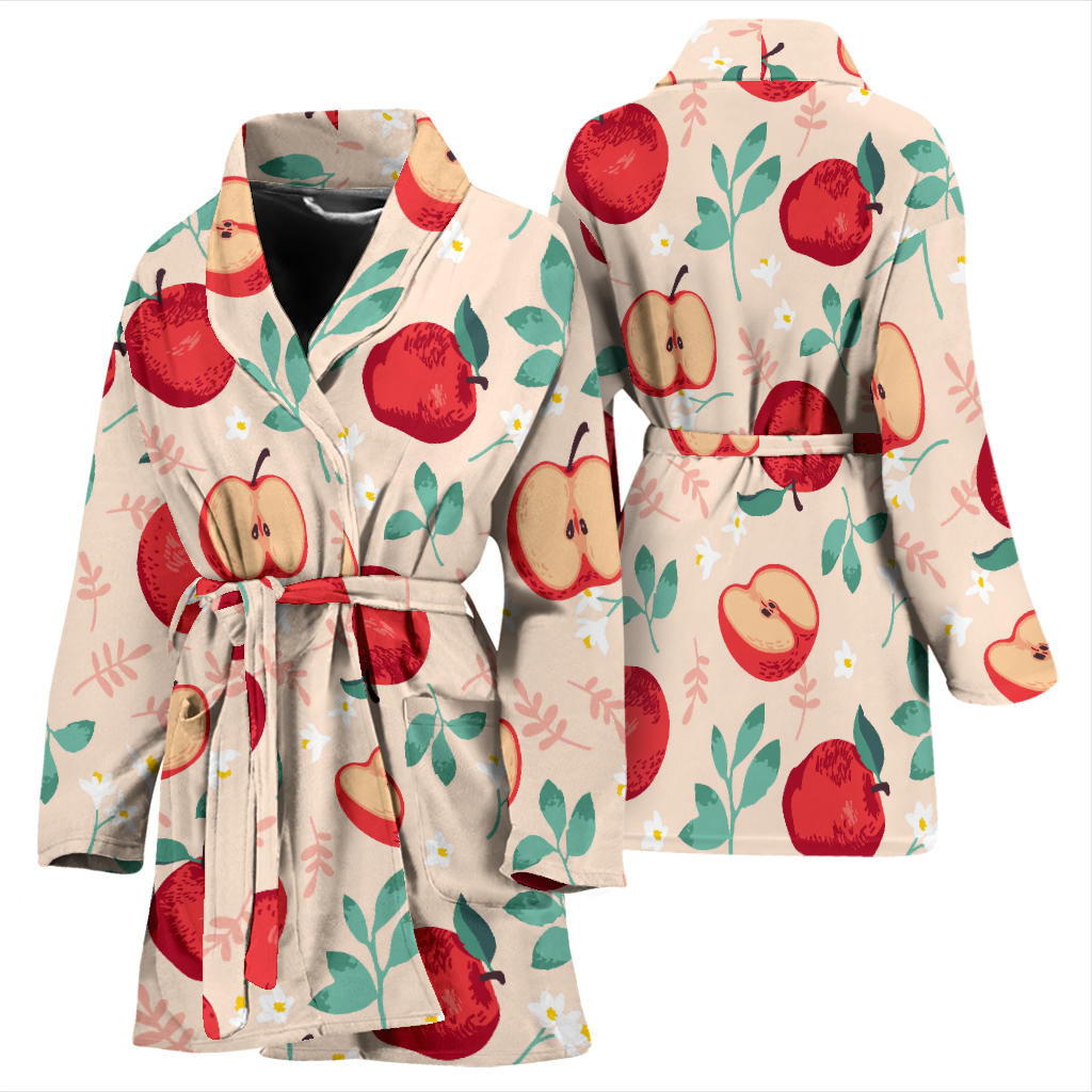 Apple Pattern Print Design AP06 Women Bathrobe