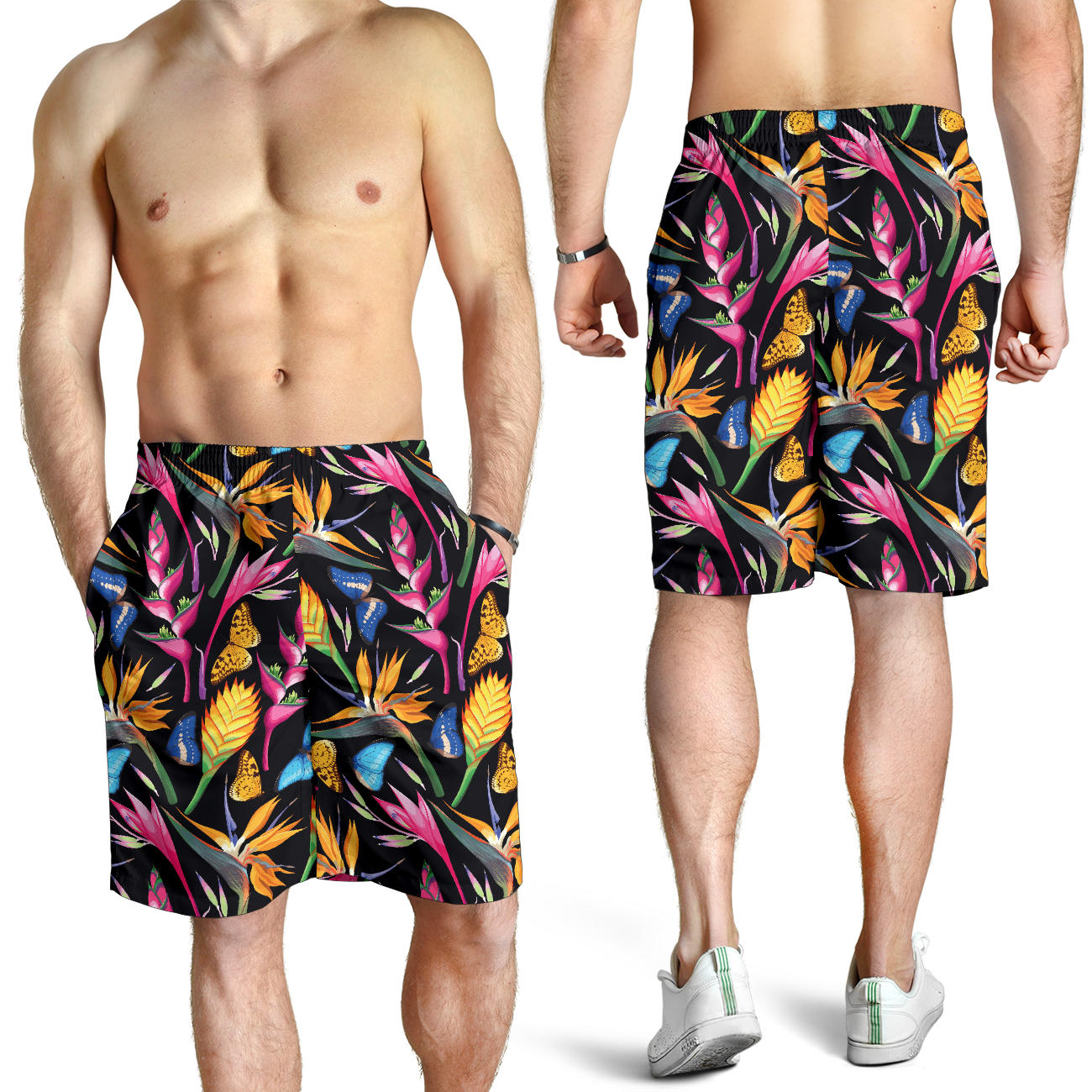 Tropical Flower Pattern Print Design TF016 Mens Shorts