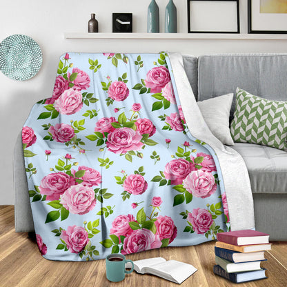 Rose Pink Pattern Print Design RO08 Fleece Blanket