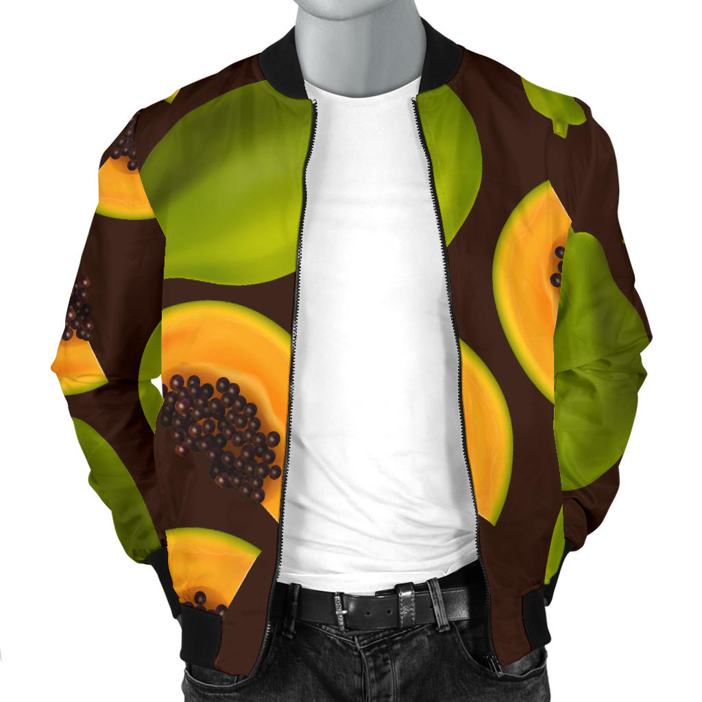 Papaya Pattern Print Design PP04 Men Bomber Jacket