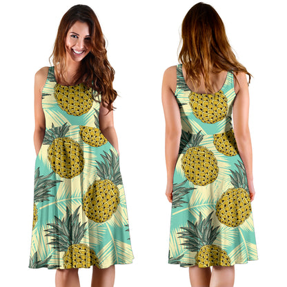 Pineapple Pattern Print Design PP03 Midi Dress