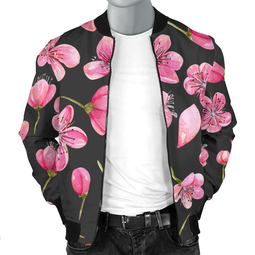 Apple blossom Pattern Print Design AB03 Men Bomber Jacket