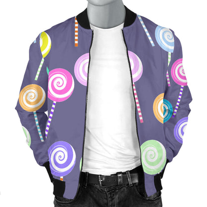 Lollipop Pattern Print Design LL03 Men Bomber Jacket