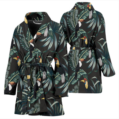 Rainforest Pattern Print Design RF06 Women Bathrobe