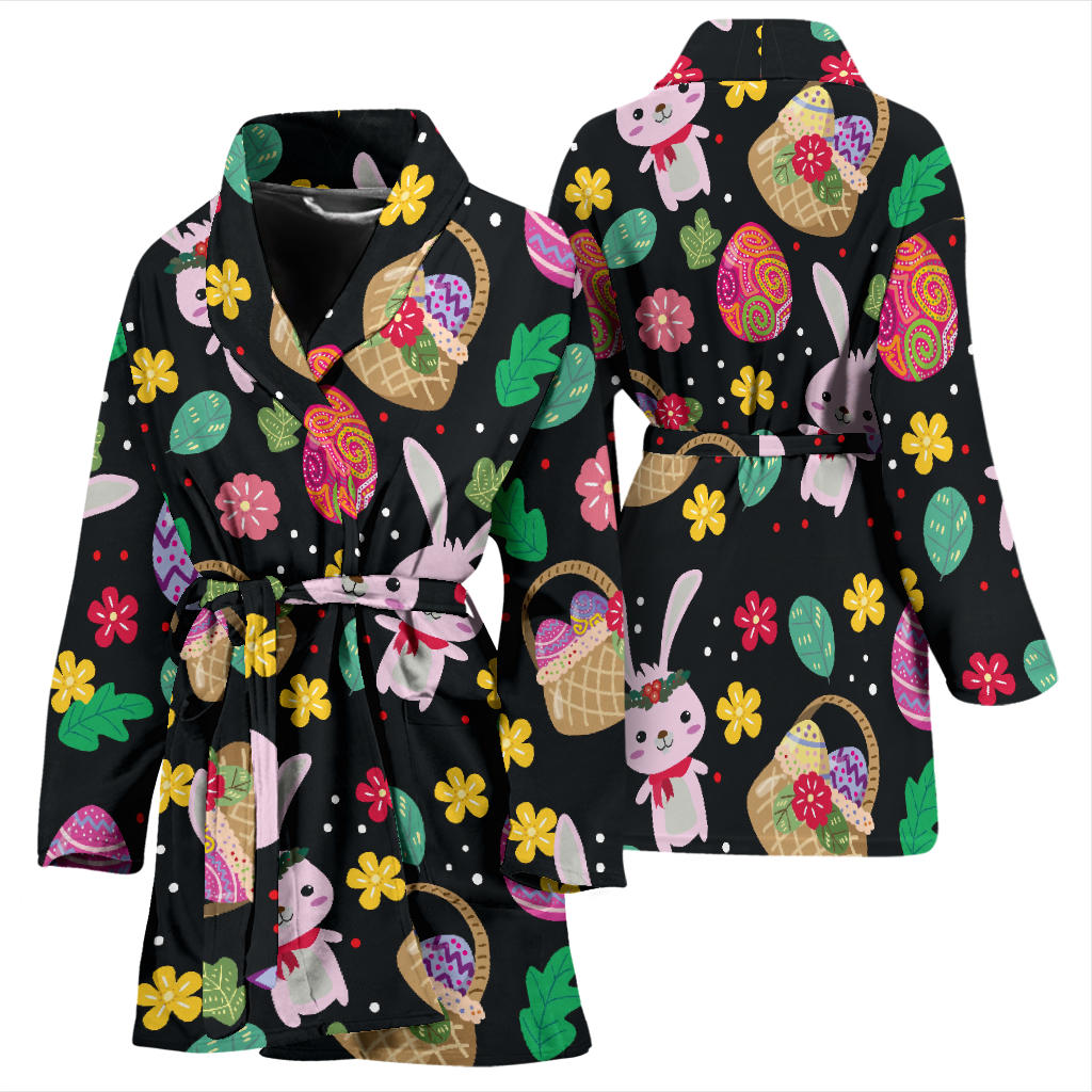 Easter Eggs Pattern Print Design RB05 Women Bathrobe