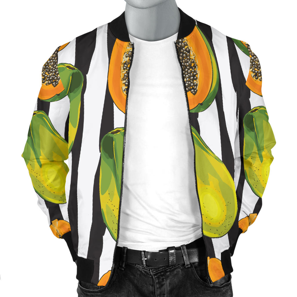 Papaya Pattern Print Design PP01 Men Bomber Jacket