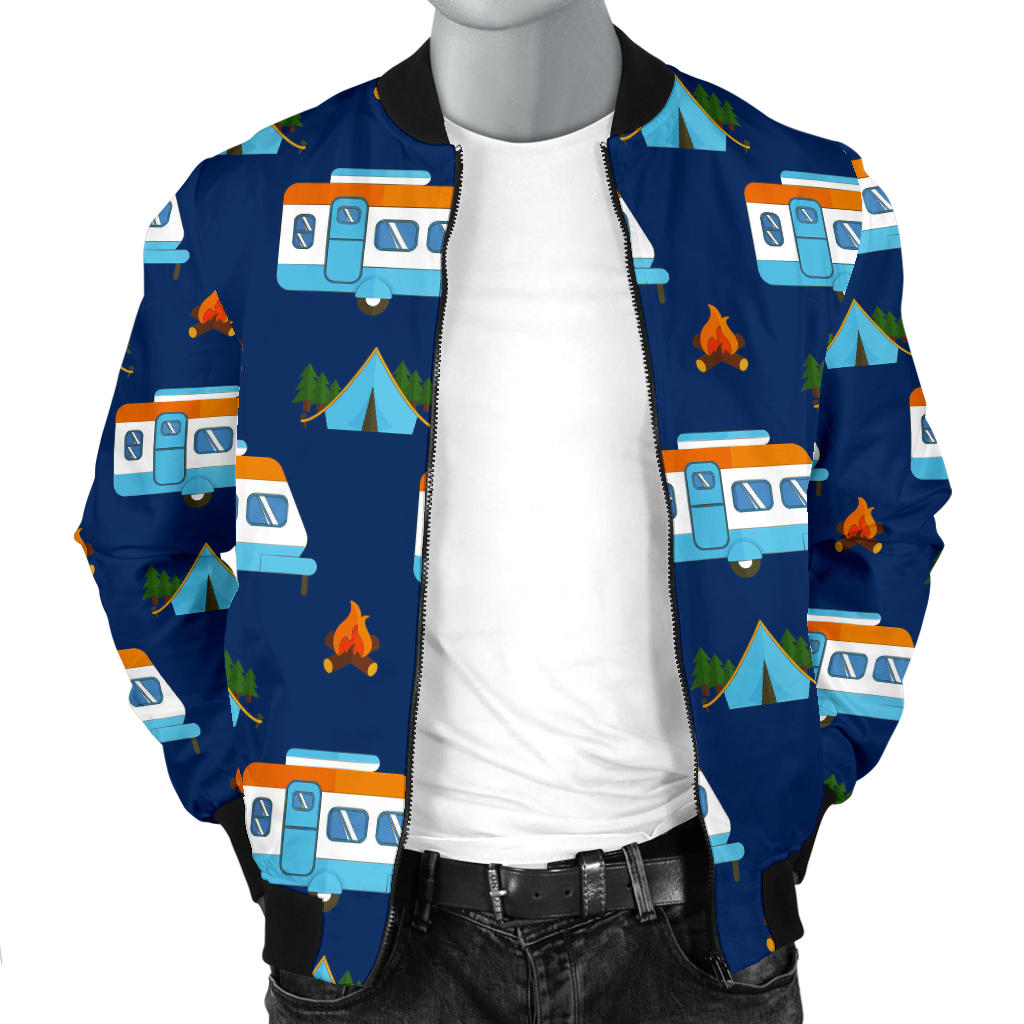 Camper Pattern Camping Themed No 3 Print Men Bomber Jacket