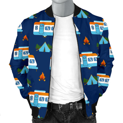 Camper Pattern Camping Themed No 3 Print Men Bomber Jacket