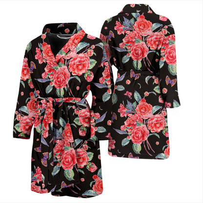 Camellia Pattern Print Design CM03 Men Bathrobe