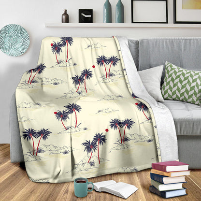 Palm Tree Pattern Print Design PT08 Fleece Blanket