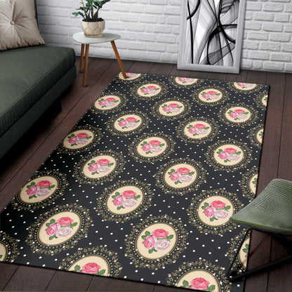 Rose Pattern Print Design RO015 Area Rugs