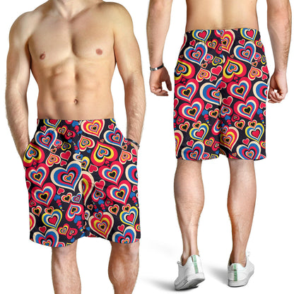 Heart Pattern Print Design HE08 Mens Shorts