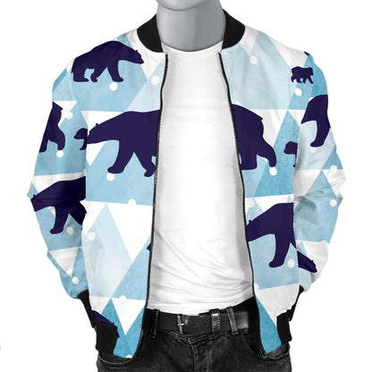 Bear Pattern Print Design BE01 Men Bomber Jacket