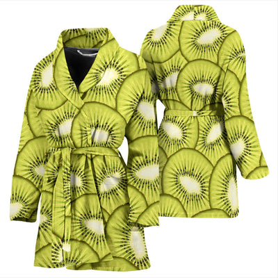 Kiwi Pattern Print Design KW07 Women Bathrobe