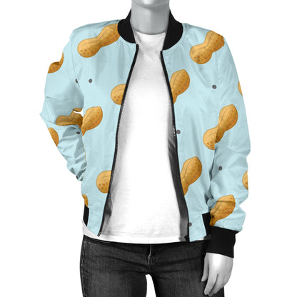 Peanut Pattern Print Design A03 Women's Bomber Jacket