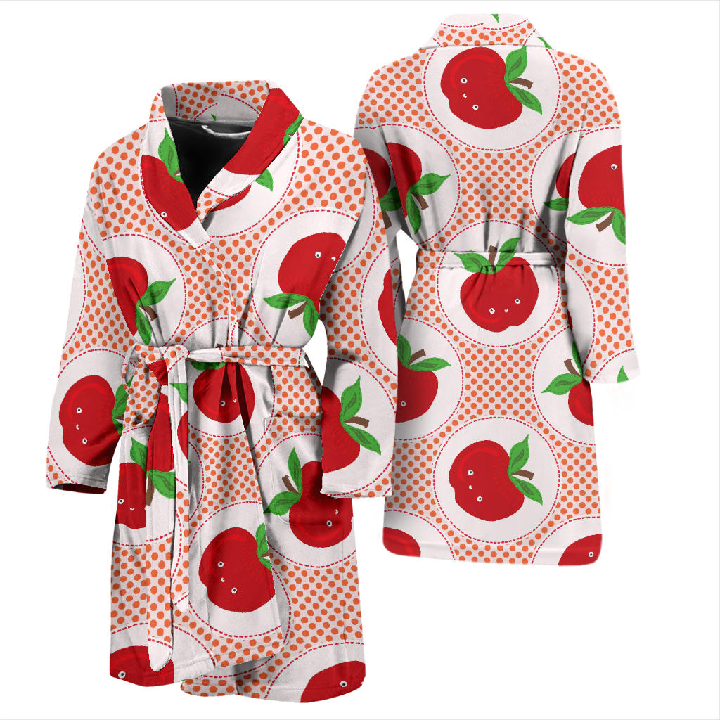 Apple Pattern Print Design AP08 Men Bathrobe