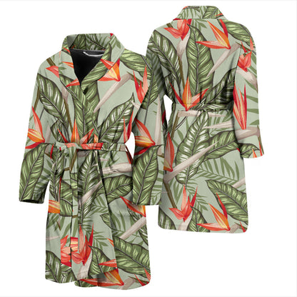 Bird Of Paradise Pattern Print Design BOP08 Men Bathrobe