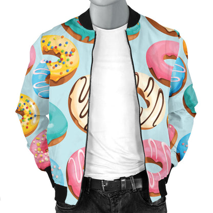 Donut Pattern Print Design DN05 Men Bomber Jacket