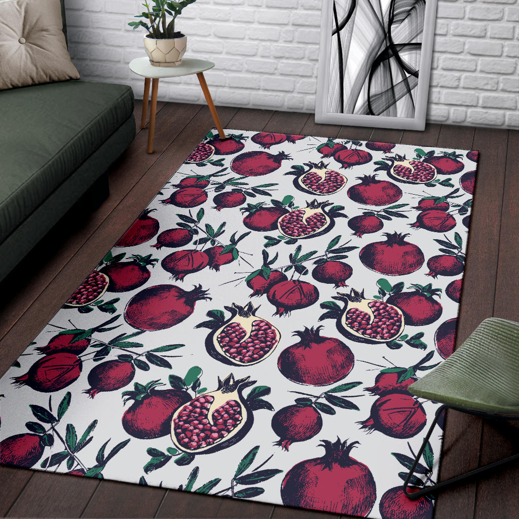 Pomegranate Pattern Print Design PG01 Area Rugs