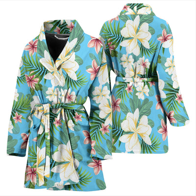 Plumeria Pattern Print Design PM028 Women Bathrobe