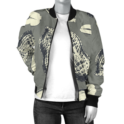 Peanut Pattern Print Design A01 Women's Bomber Jacket