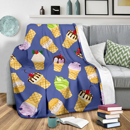 Ice Cream Pattern Print Design IC03 Fleece Blanket
