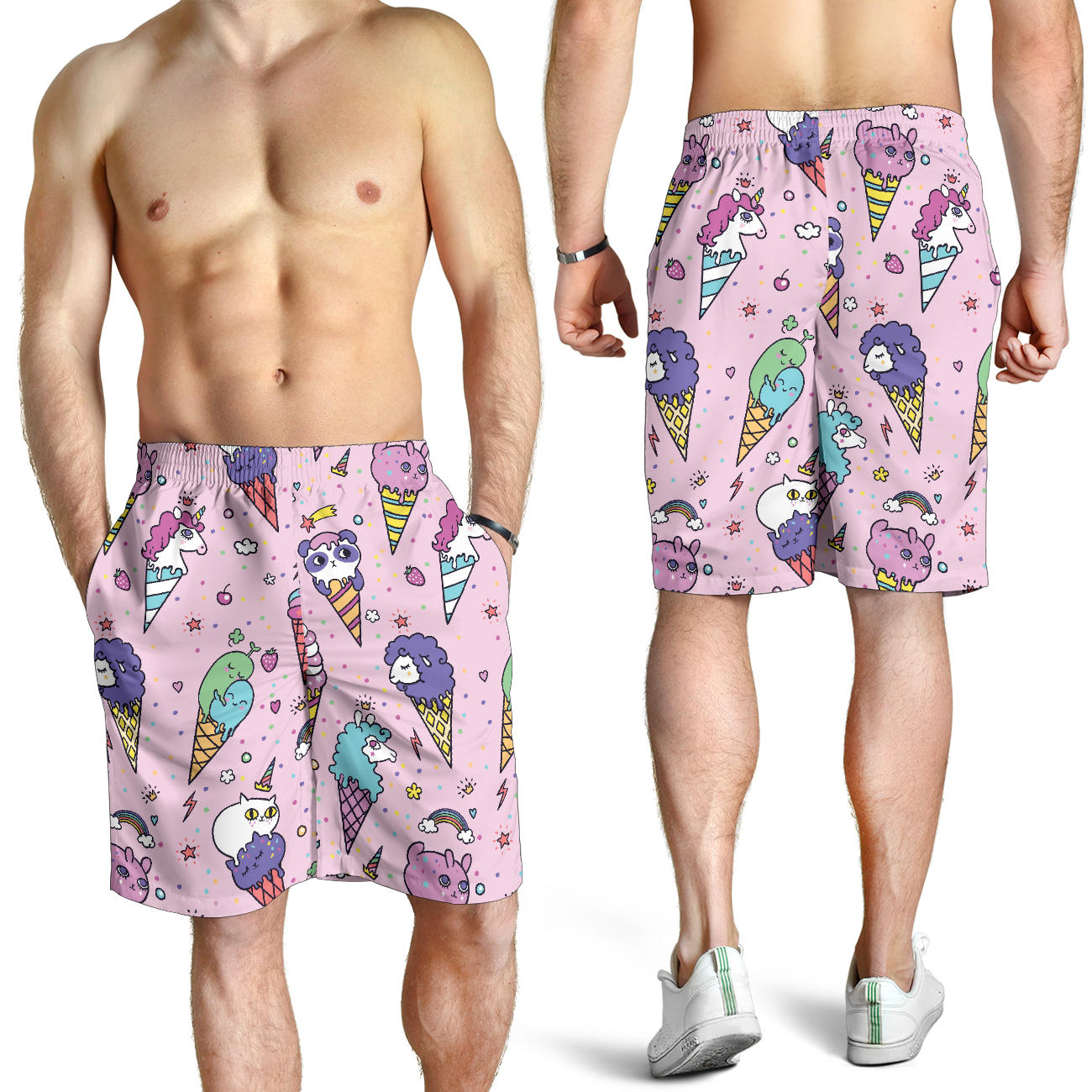 Ice Cream Pattern Print Design IC05 Mens Shorts